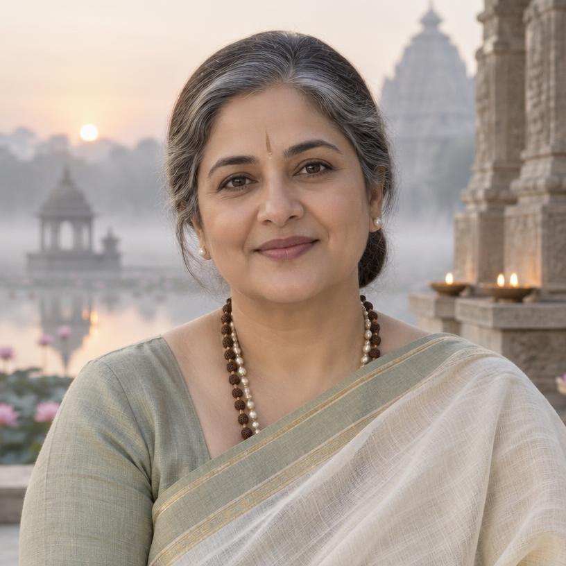 Portrait of fictional AI astrologer Acharya Ananya Vedika